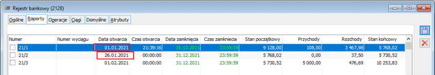 Luki w numeracji dziennych raportów bankowych Luki w numeracji dziennych raportów bankowych